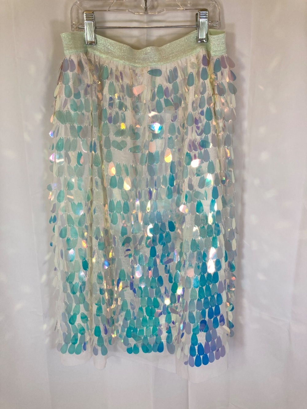 Cat & Jack Youth Skirt Sz XL 14/16 NWT Iridescent Teardrop Sequin Elastic - Picture 10 of 15